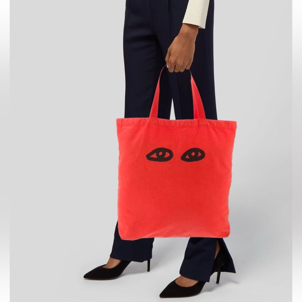 Vintage Clare V Eyes Canvas Tote Bag